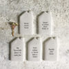 TINY PORCELAIN HOUSELOVE MAKES A HOUSE INTO A HOME 3,8X2,2X0,3CM