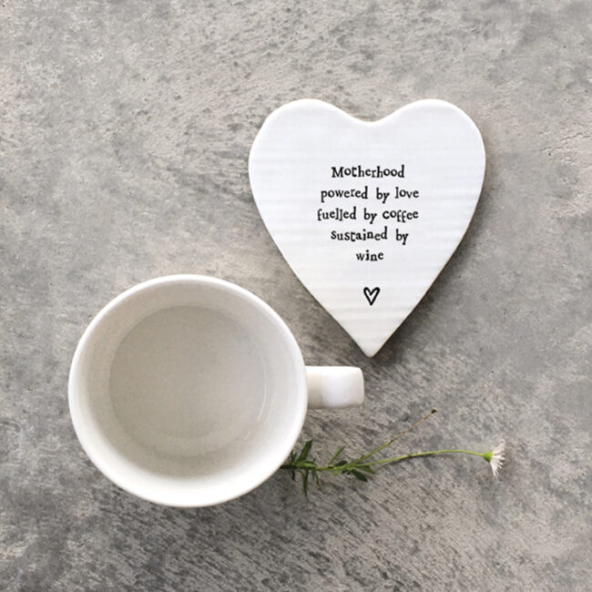PORCELAIN HEART COASTER MOTHERHOOD POWERED BY LOVE 10X11X0,5CM - Image 3