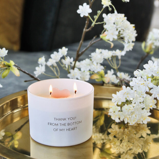 SOY CANDLE THANK Y FROM THE BOTTOM OF MY HEART FRESH COTTON - Image 3