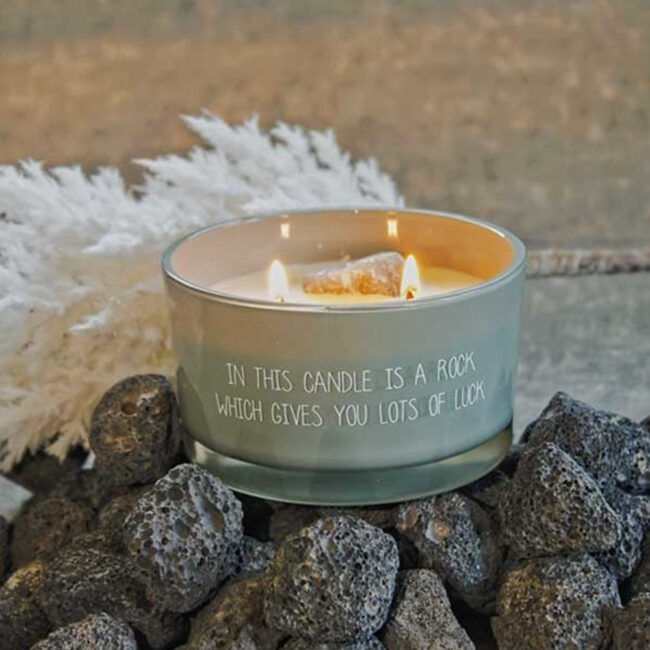 SOY CANDLE A ROCK WHICH GIVES YOU LOTS OF LUCK GREEN AVENTURINE 11X11X6CM - Image 3