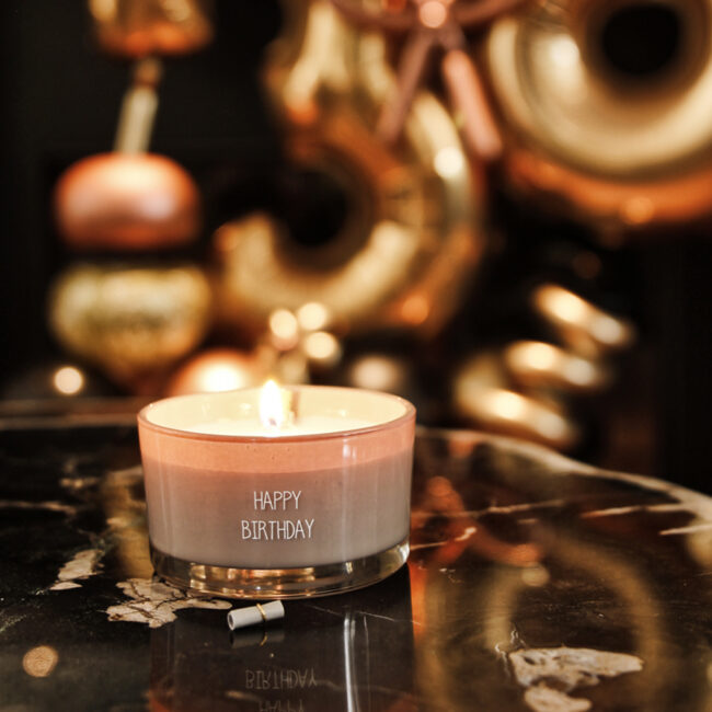 MESSAGE IN A BOTTLE SOY CANDLE HAPPY BIRTHDAY FIG'S DELIGHT 90X90X50MM - Image 3
