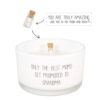 MESSAGE IN A BOTTLE  SOY CANDLE ONLY THE BEST MOMS GET PROMOTED TO GRANDMA 90X90X50MM
