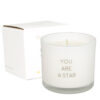 SOY CANDLE WITH WISH BRACELET YOU ARE A STAR FRESH COTTON 90X90X50MM - Image 2