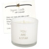 SOY CANDLE WITH WISH BRACELET YOU ARE A STAR FRESH COTTON 90X90X50MM