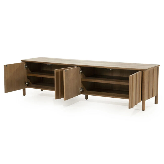 TV CABINET JAKE 4 DOORS BROWN 183X47X50CM - Image 4
