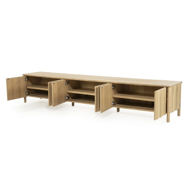 TV CABINET JAKE 6 DOORS NATURAL 264X47X50CM - Image 4