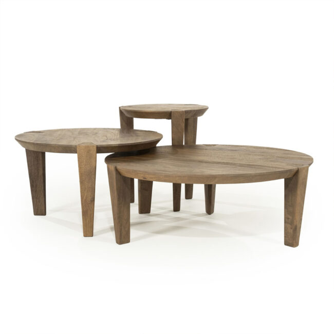 COFFEE TABLE DAVINA SMALL BROWN 60X60X36CM - Image 3