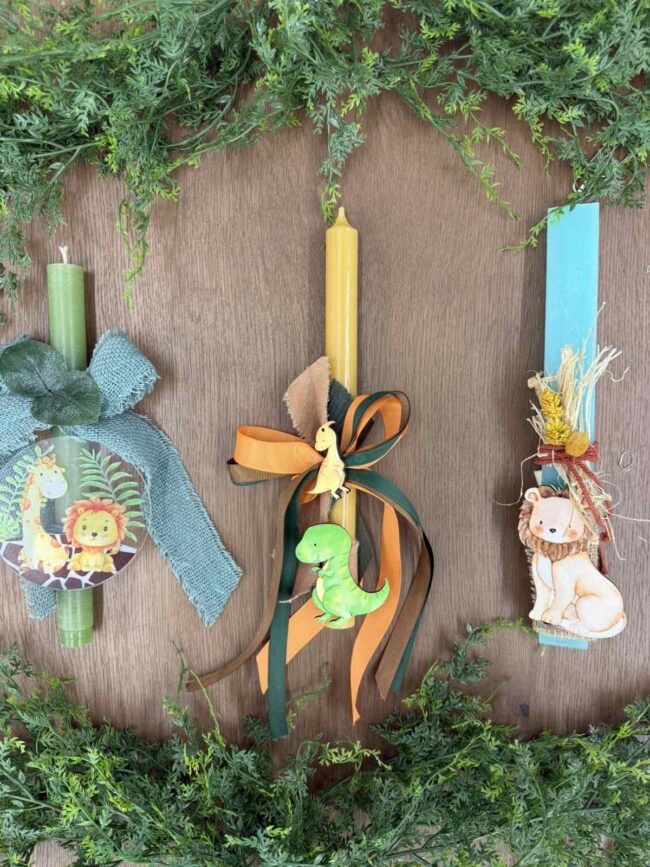 EASTER DECORATED CANDLES - ANIMALS