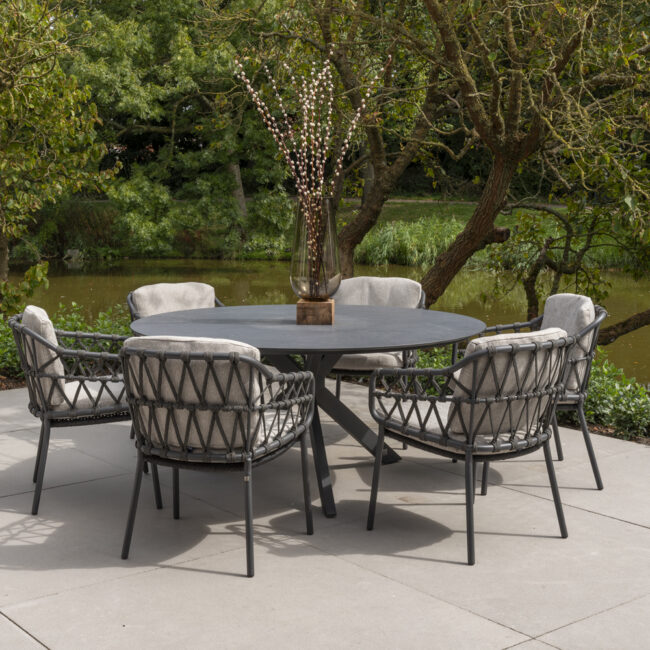CALPI DINING CHAIR ANTHRACITE WITH 2 CUSHIONS 66X61X86CM - Image 5