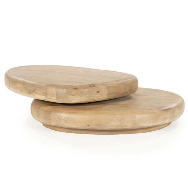 COFFEE TABLE KABO LIGHT BROWN 100X80X27CM - Image 4