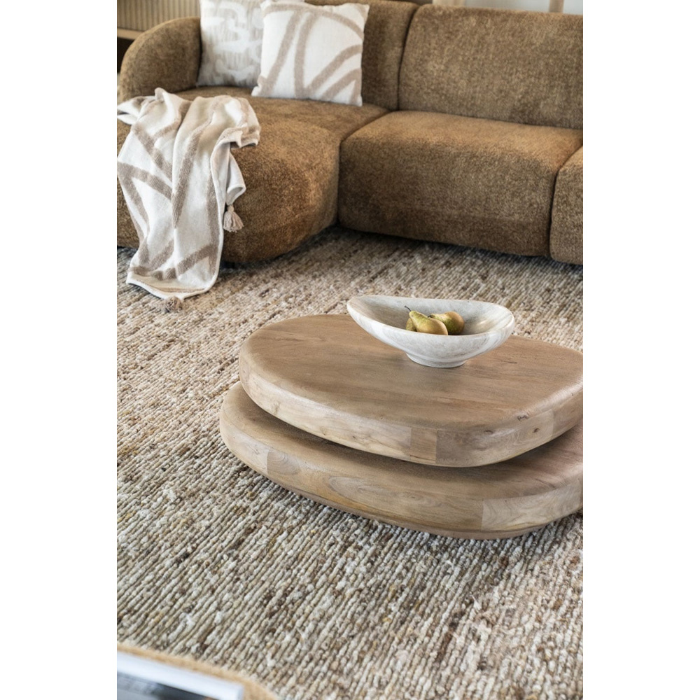 COFFEE TABLE KABO LIGHT BROWN 100X80X27CM - Image 9