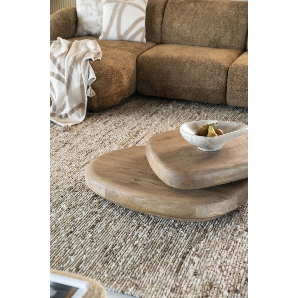 COFFEE TABLE KABO LIGHT BROWN 100X80X27CM - Image 8