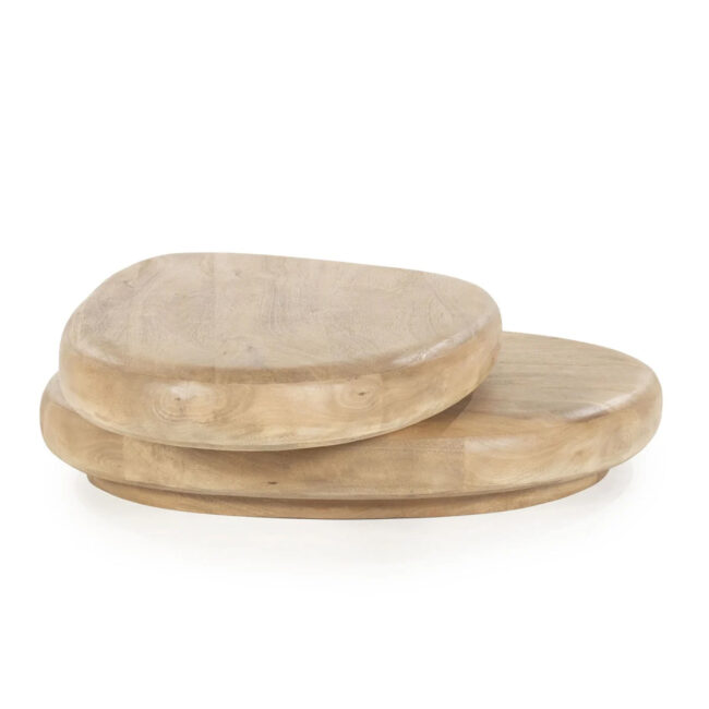 COFFEE TABLE KABO LIGHT BROWN 100X80X27CM - Image 3