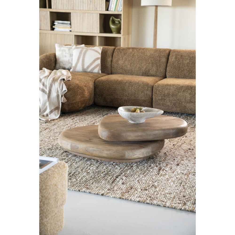 COFFEE TABLE KABO LIGHT BROWN 100X80X27CM - Image 12