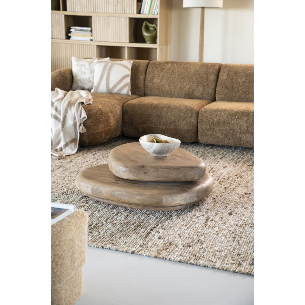 COFFEE TABLE KABO LIGHT BROWN 100X80X27CM - Image 11