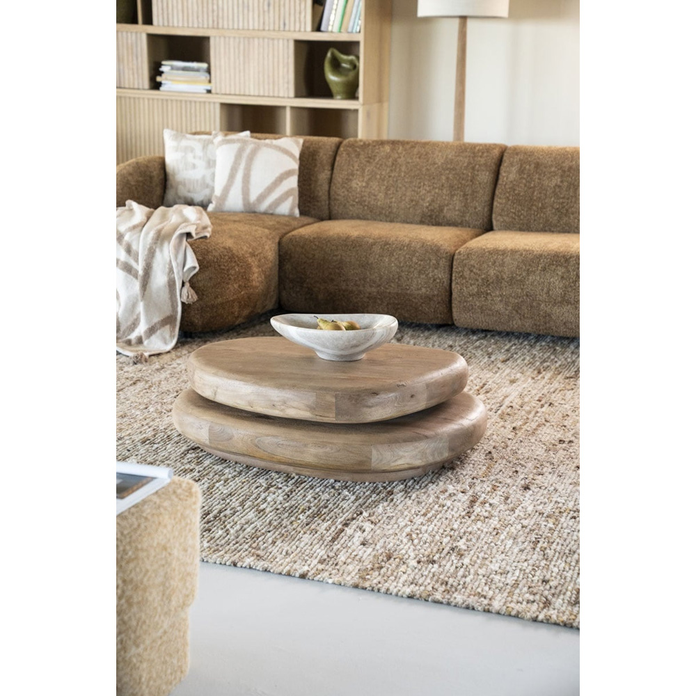 COFFEE TABLE KABO LIGHT BROWN 100X80X27CM - Image 10