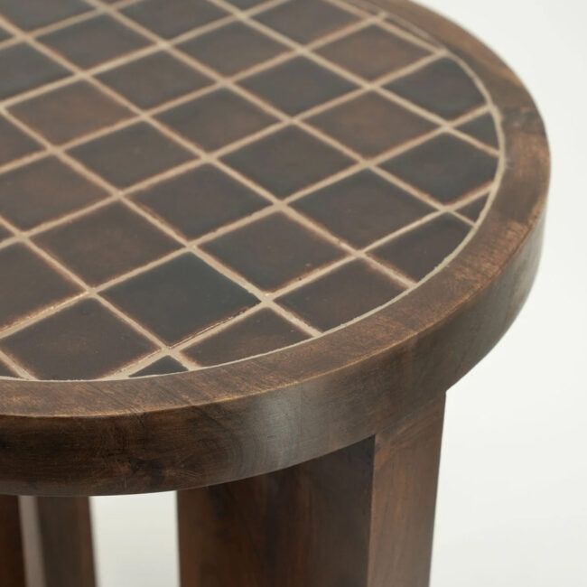 SIDE TABLE TILEDUP BROWN 40X40X45CM - Image 5
