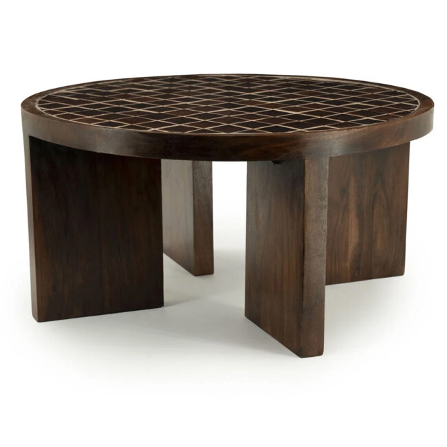 COFFEE TABLE TILEDUP BROWN 70X70X35CM - Image 4