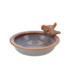 IRON STONE BIRD BOWL GLAZED PINK 23X5CM