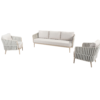 EVA LIVING SET LATTE 3 SEATER BENCH AND 2 LIVING CHAIRS