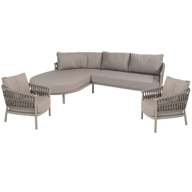 CATALANA SET CLOUD 2 SEATER BENCH LEFT AND CHAISE LONGUE RIGHT ARM 239X176X69 WITH 2 CATALANA LIVING CHAIR WITH 2 CUSHIONS