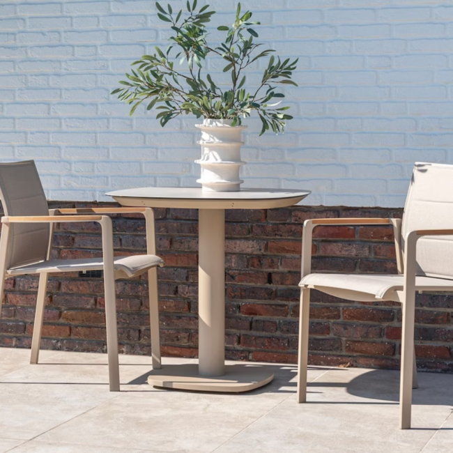 MANOLO DINING TABLE CERAMIC PRINT LATTE 75X75X75CM - Image 2