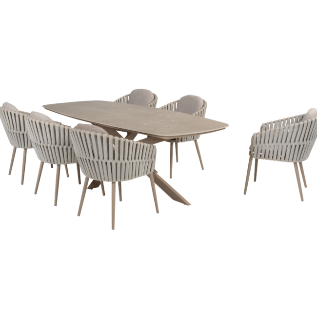 PRADO DINING TABLE WITH EVA DINING CHAIR LATTE