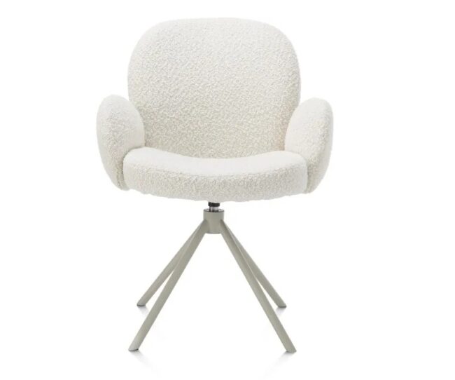 ARMCHAIR JAXON IVORY SILK GREY FRAME 66X63X85CM