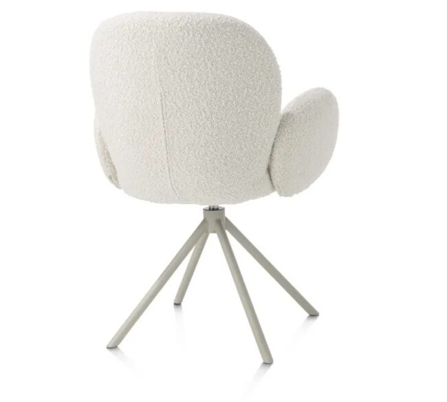 ARMCHAIR JAXON IVORY SILK GREY FRAME 66X63X85CM - Image 2