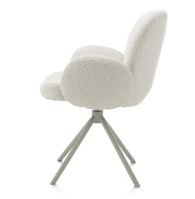 ARMCHAIR JAXON IVORY SILK GREY FRAME 66X63X85CM - Image 3