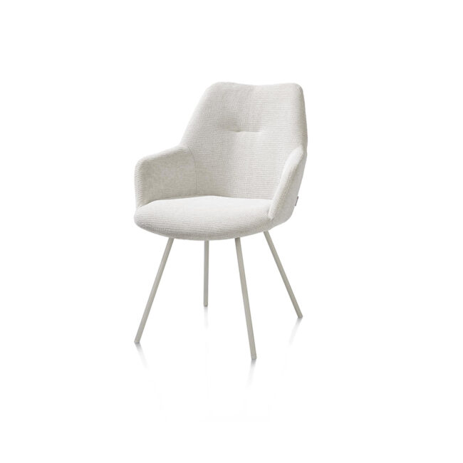 ARMCHAIR ODIN IVORY SILK GREY FRAME 60X65X89CM - Image 3