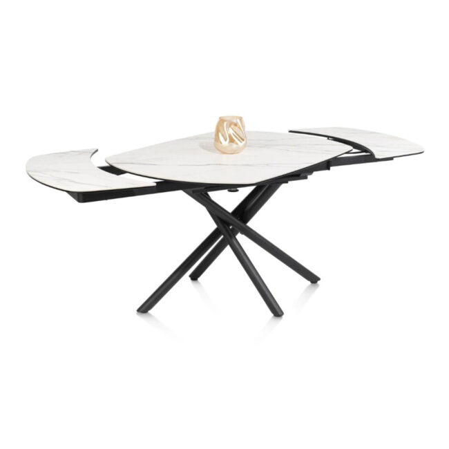 EXTENDABLE TABLE PRESTON 120+2X30X 90CM CERAMIC ON GLASS - Image 4