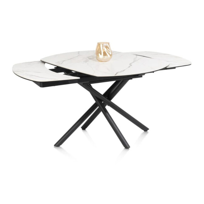 EXTENDABLE TABLE PRESTON 120+2X30X 90CM CERAMIC ON GLASS - Image 5