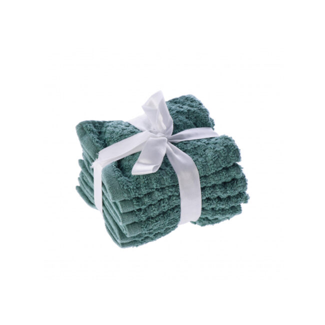 SET OF 6 COTTON TOWELS ASSORTED 6 COLOURS 30X30CM - Image 3