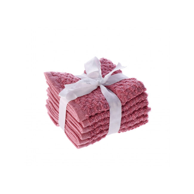 SET OF 6 COTTON TOWELS ASSORTED 6 COLOURS 30X30CM - Image 4