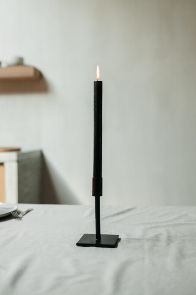 CANDLE HOLDER CLEO BLACK SMALL 15CM - Image 2