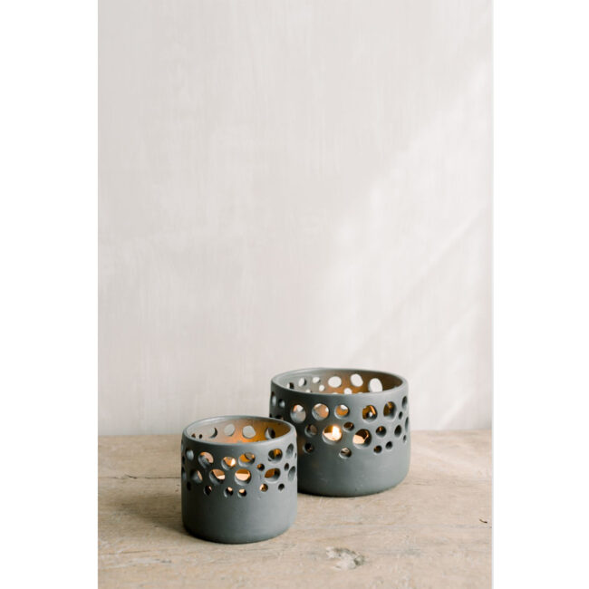 TEALIGHT HOLDER TIMOR GREY - Image 3