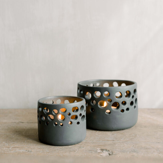 TEALIGHT HOLDER TIMOR GREY - Image 4