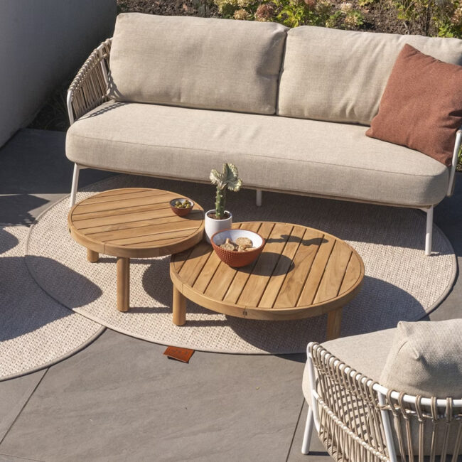 FINN COFFEE TABLE NATURAL TEAK ROUND 80X25CM - Image 4