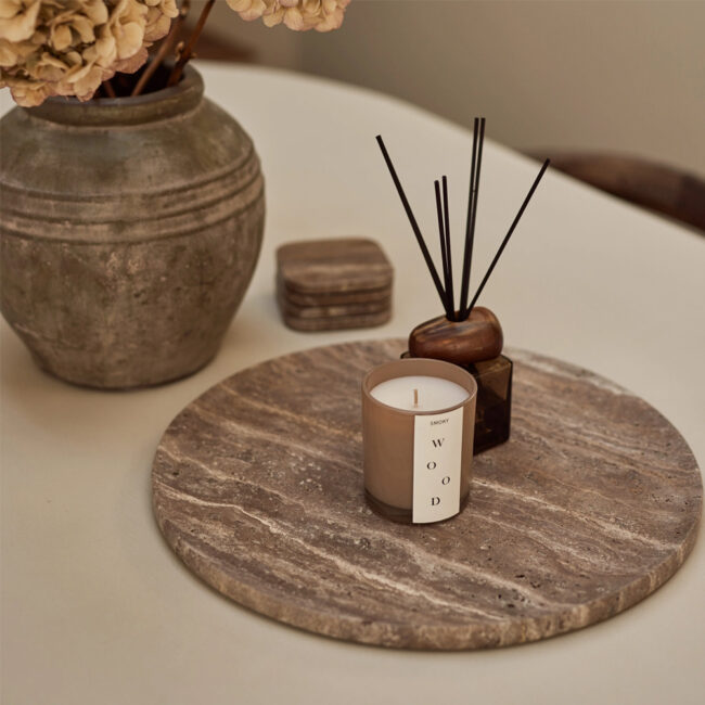 TRAY ROUND TRAVERTINE TITANIUM D40CM - Image 3