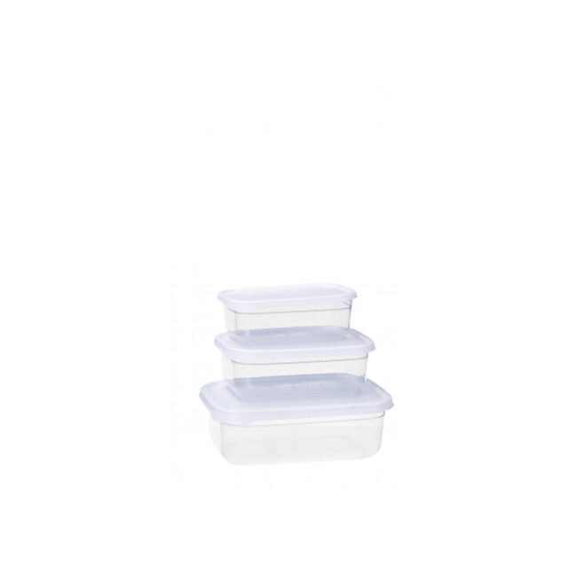 SET OF 3 PLASTIC CONTAINERS LIZZY WITH LID  ASSORTED 3 COLOURS - Image 3
