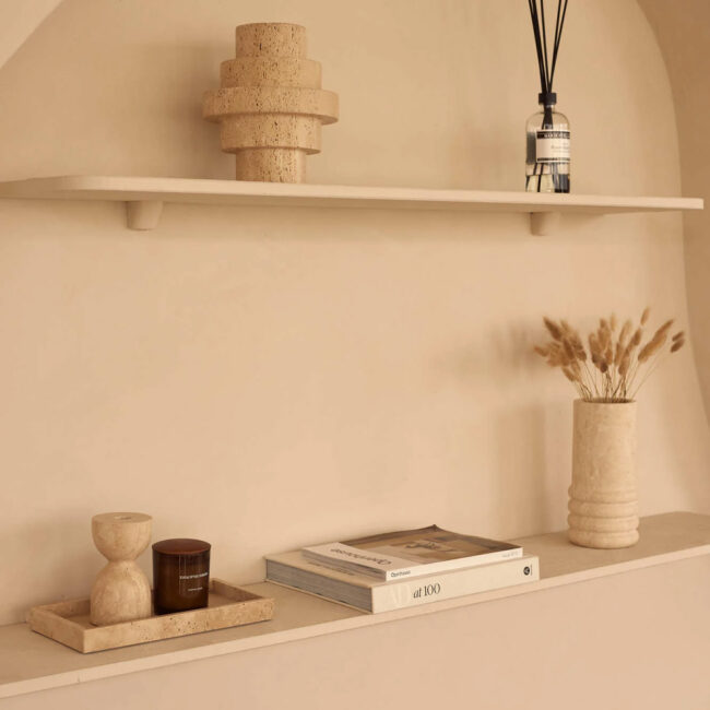DESIGN CANDLE HOLDER TRAVERTINE 4X18CM - Image 4