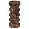 MARBLE RHOMBUS CANDLE HOLDER DARK EMPERADOR BROWN 20X9CM