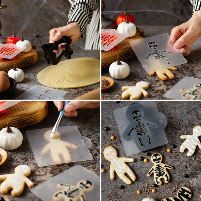 SET OF 2 GINGERDREAD COOKIE CUTTERS AND 4 STENCILS - Image 3