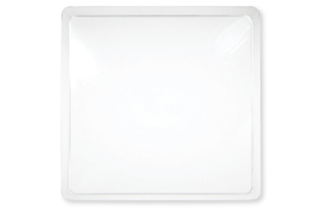 PLASTIC SQUARE TRAY CLEAR 29.21CM 6PCS