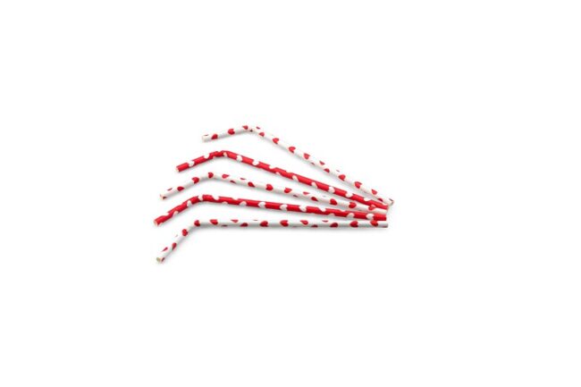 FLEXIBLE STRAW PAPER ASSORTED HEARTS 24CM 100PCS