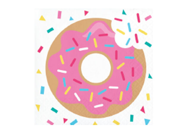BEVERAGE NAPKIN 2PLY DONUT TIME 16PCS