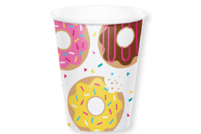HOT/COLD CUP 9OZ DONUT TIME 8PCS