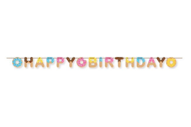 SHAPED RIBBON BANNER DONUT TIME