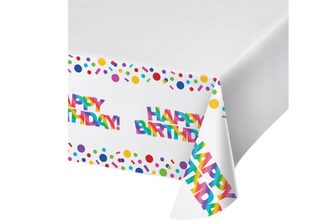 PLASTIC TABLECOVER RAINBOW FOIL 137X259CM